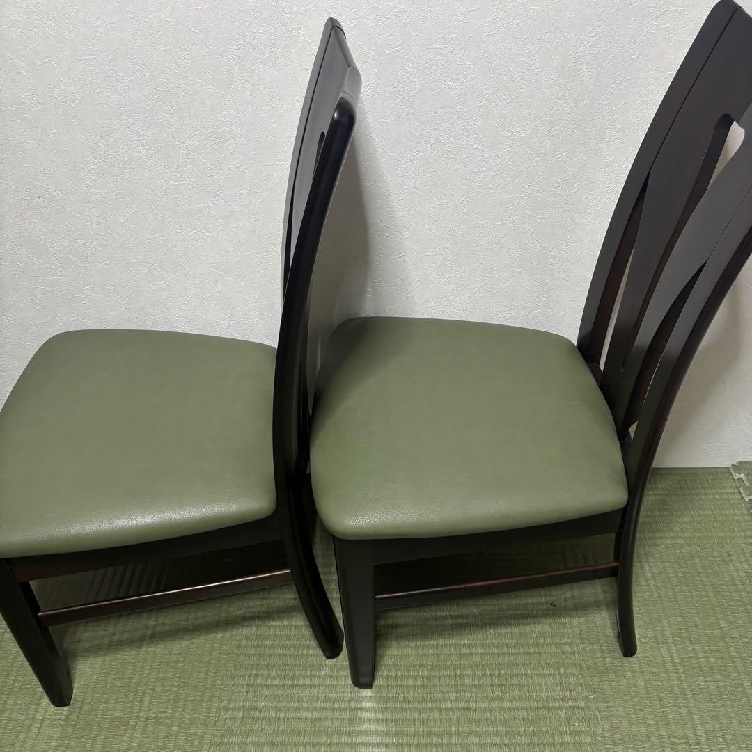 【希少】karimoku カリモク ダイニングチェア 2脚セット 木製 レザー