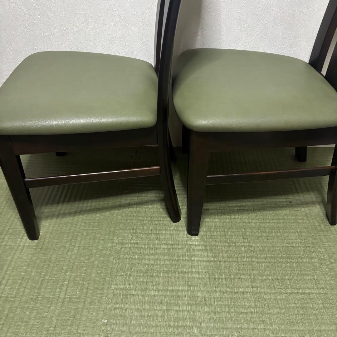 【希少】karimoku カリモク ダイニングチェア 2脚セット 木製 レザー