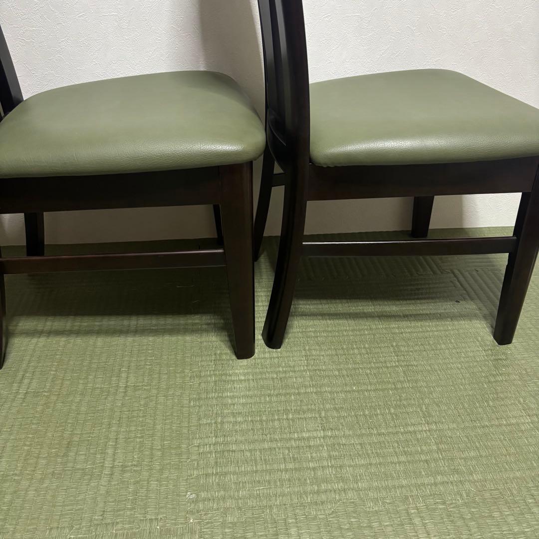 【希少】karimoku カリモク ダイニングチェア 2脚セット 木製 レザー