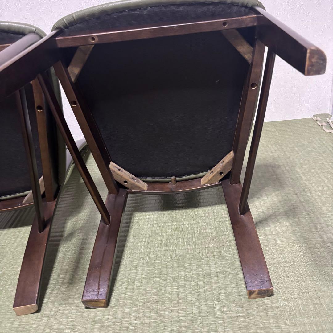 【希少】karimoku カリモク ダイニングチェア 2脚セット 木製 レザー