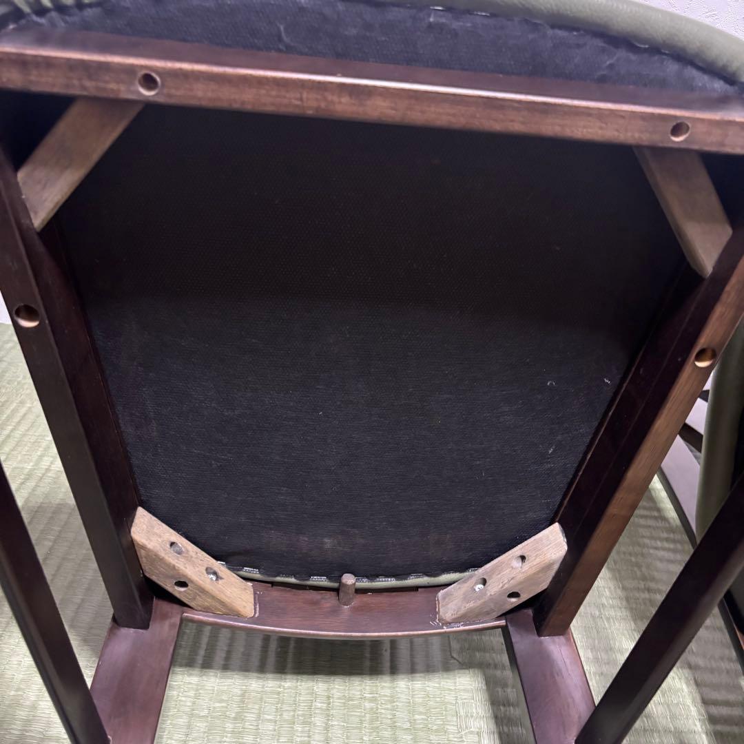 【希少】karimoku カリモク ダイニングチェア 2脚セット 木製 レザー