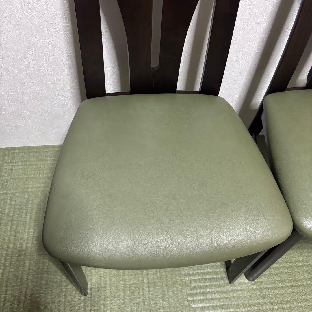 【希少】karimoku カリモク ダイニングチェア 2脚セット 木製 レザー