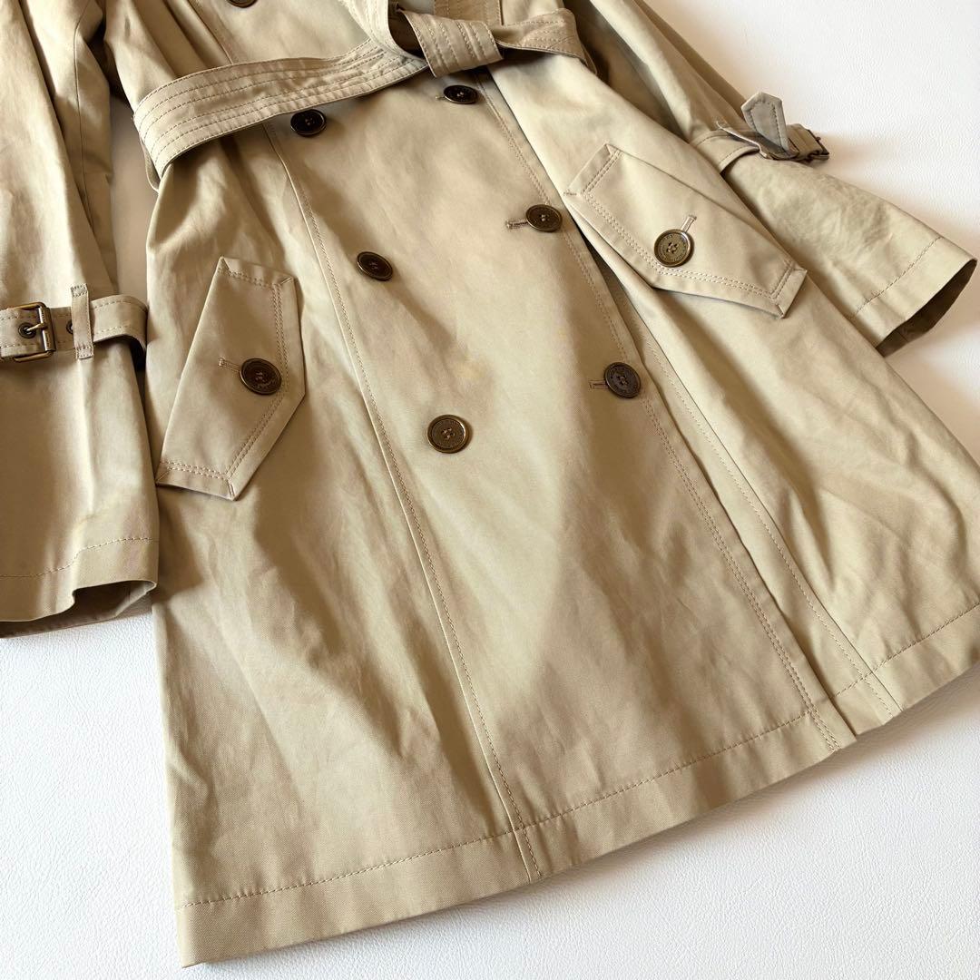 バーバリーブルーレーベル　トレンチコート　ベルト　ロゴ　ノバチェック　36