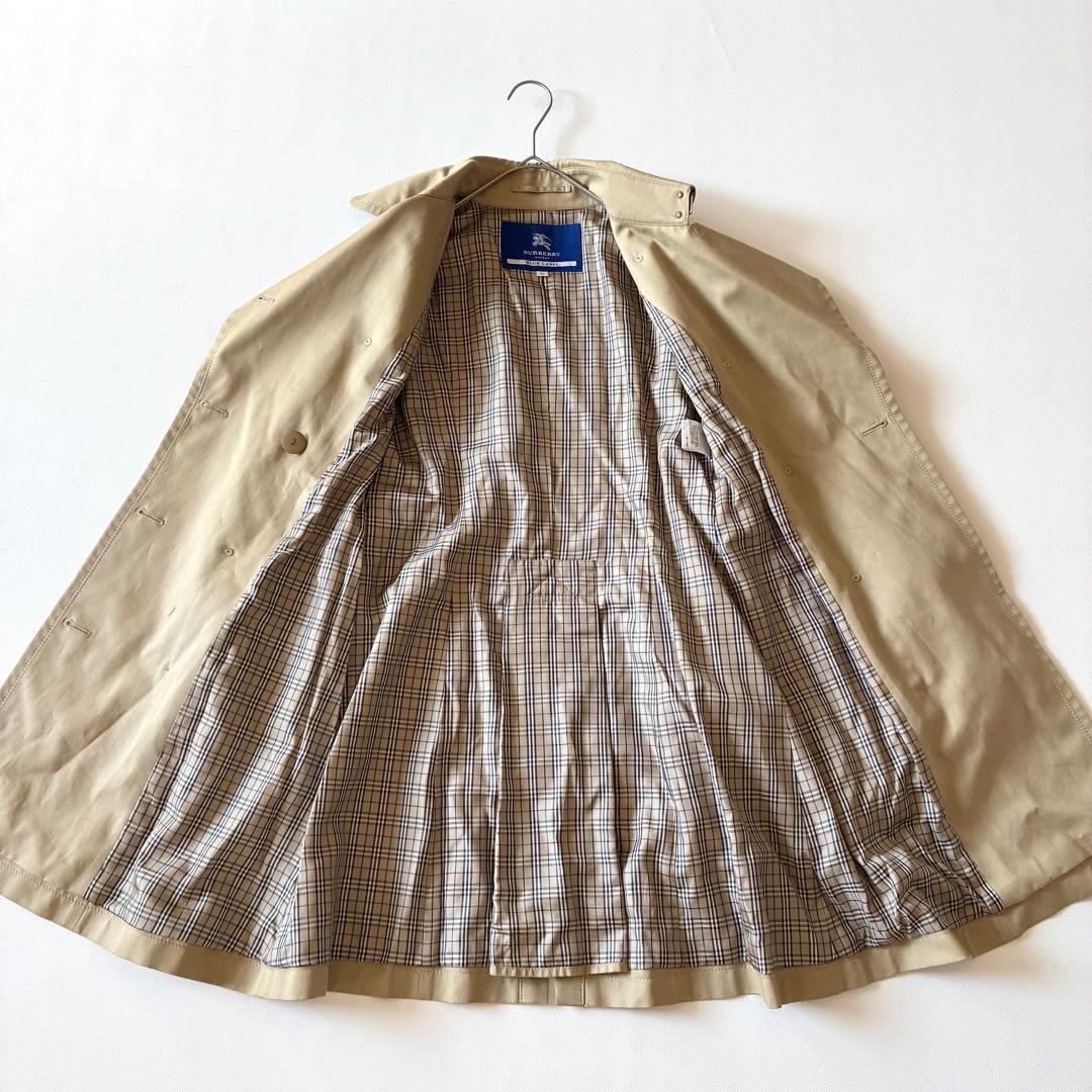 バーバリーブルーレーベル　トレンチコート　ベルト　ロゴ　ノバチェック　36