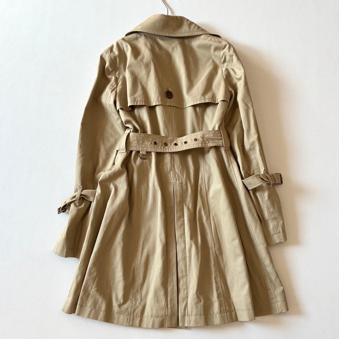 バーバリーブルーレーベル　トレンチコート　ベルト　ロゴ　ノバチェック　36