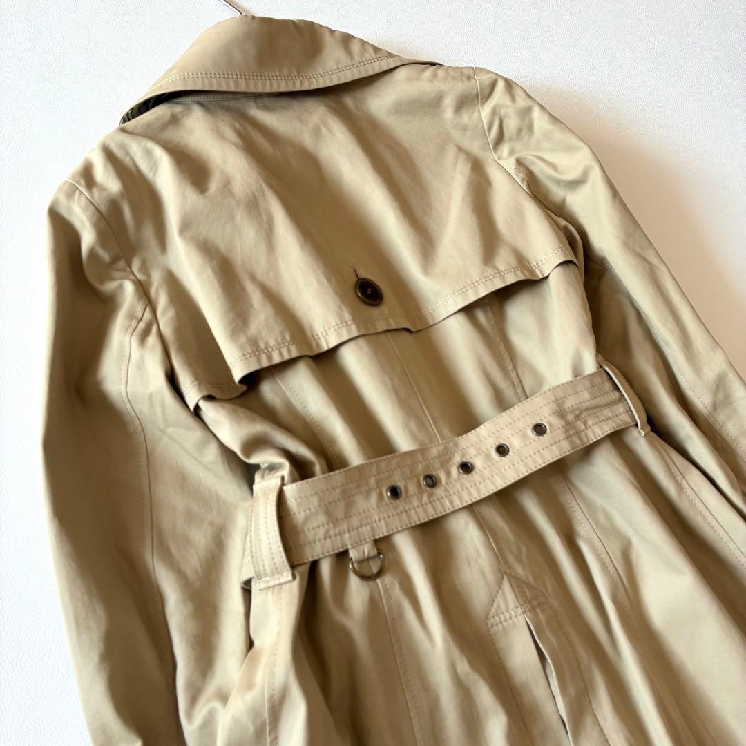 バーバリーブルーレーベル　トレンチコート　ベルト　ロゴ　ノバチェック　36