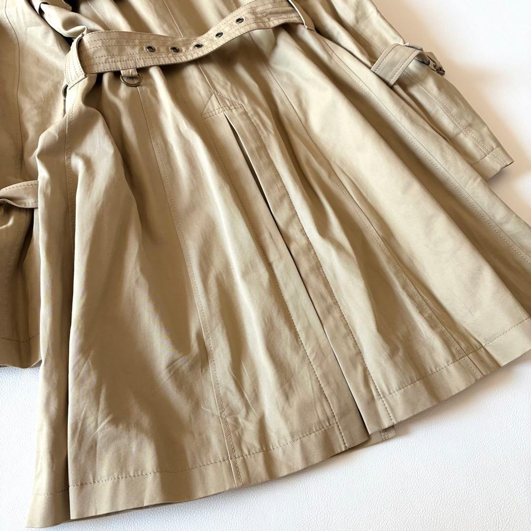 バーバリーブルーレーベル　トレンチコート　ベルト　ロゴ　ノバチェック　36