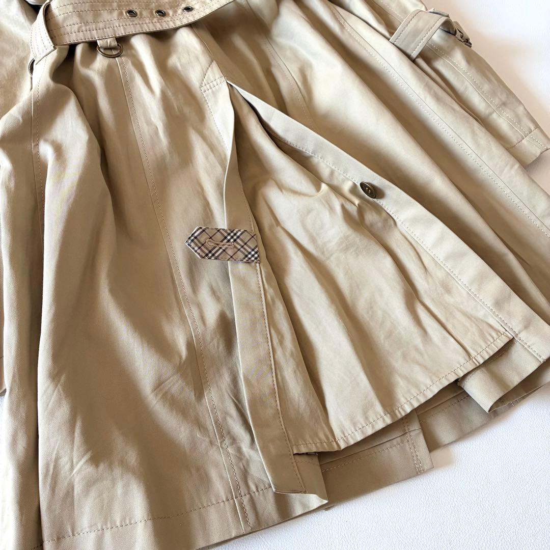 バーバリーブルーレーベル　トレンチコート　ベルト　ロゴ　ノバチェック　36