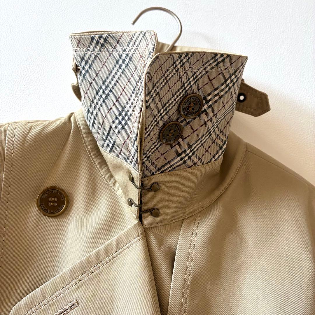 バーバリーブルーレーベル　トレンチコート　ベルト　ロゴ　ノバチェック　36