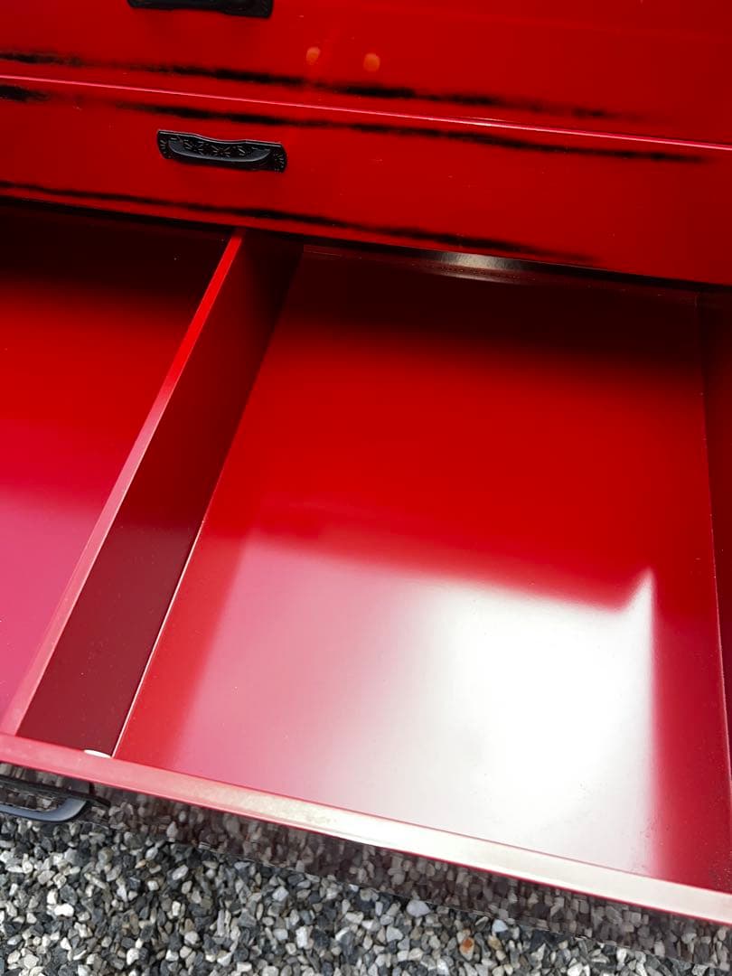 44 展示品 根来塗 三段引き出し 定価45000円