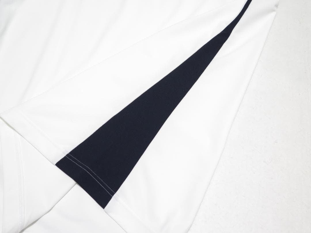 ⓁBEAMS GOLF ビームスゴルフ 襟付きVネックプルオーバーWHITE