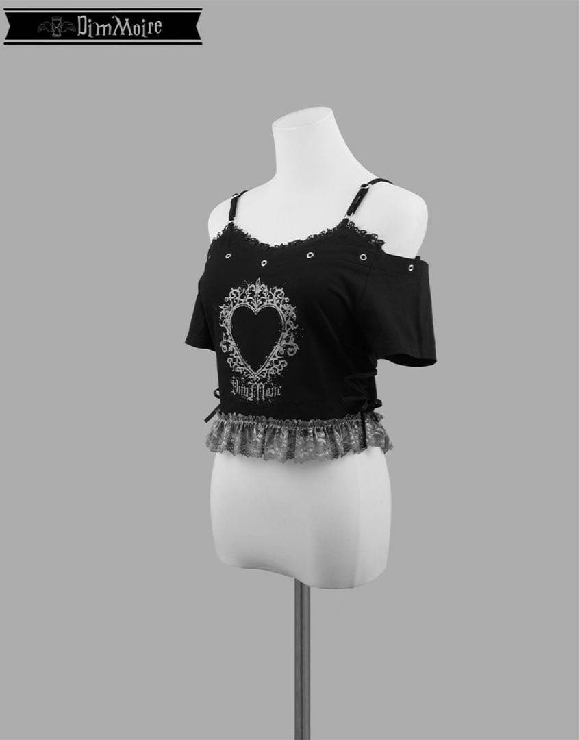 Dim Moire キャミオフショルT【black】