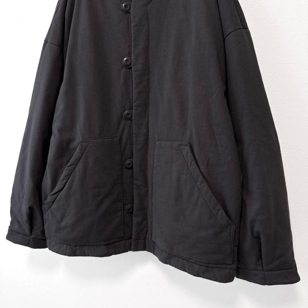 RNA-N 中綿カットソージャケット ノーカラー オーバーサイズ スミクロ