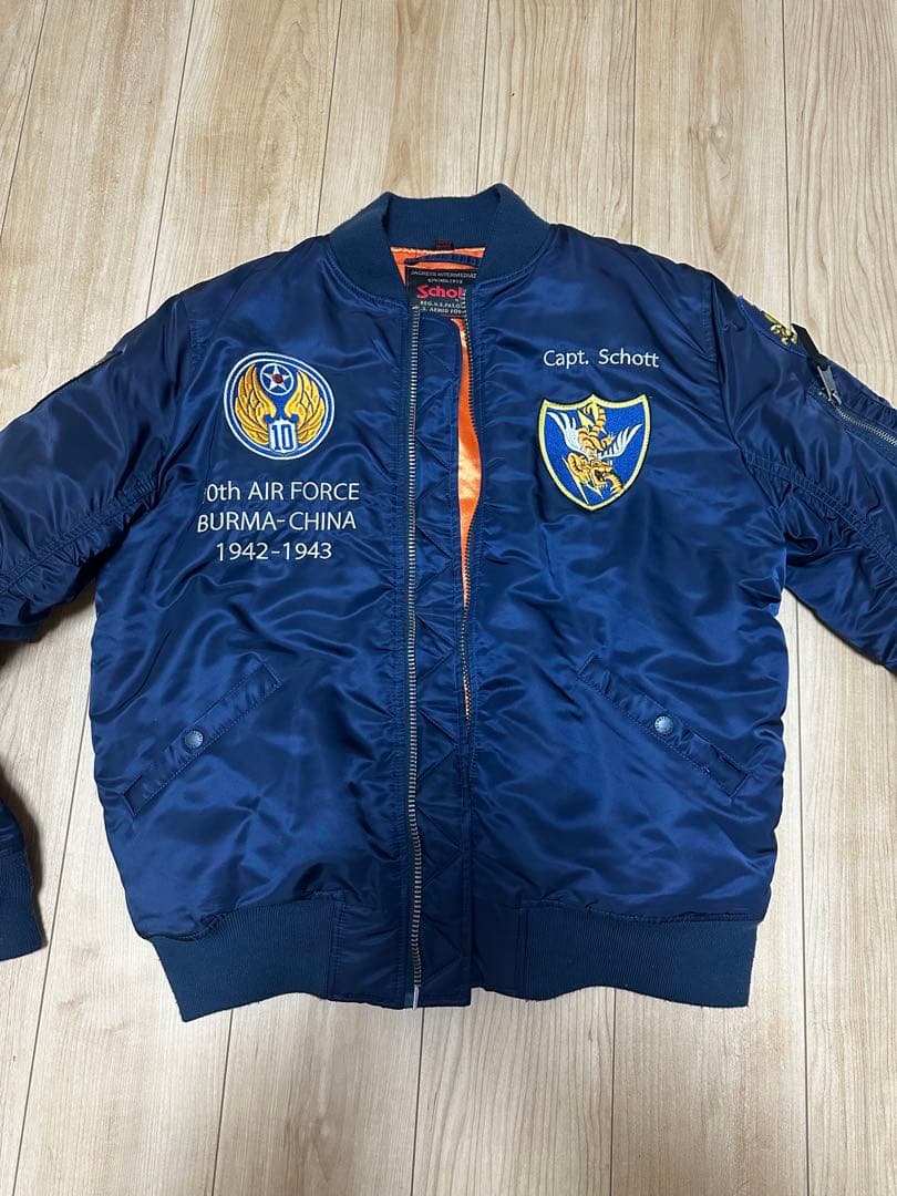 Schott MA-1 フライトジャケット ネイビー xl 限定　ショット　韓国