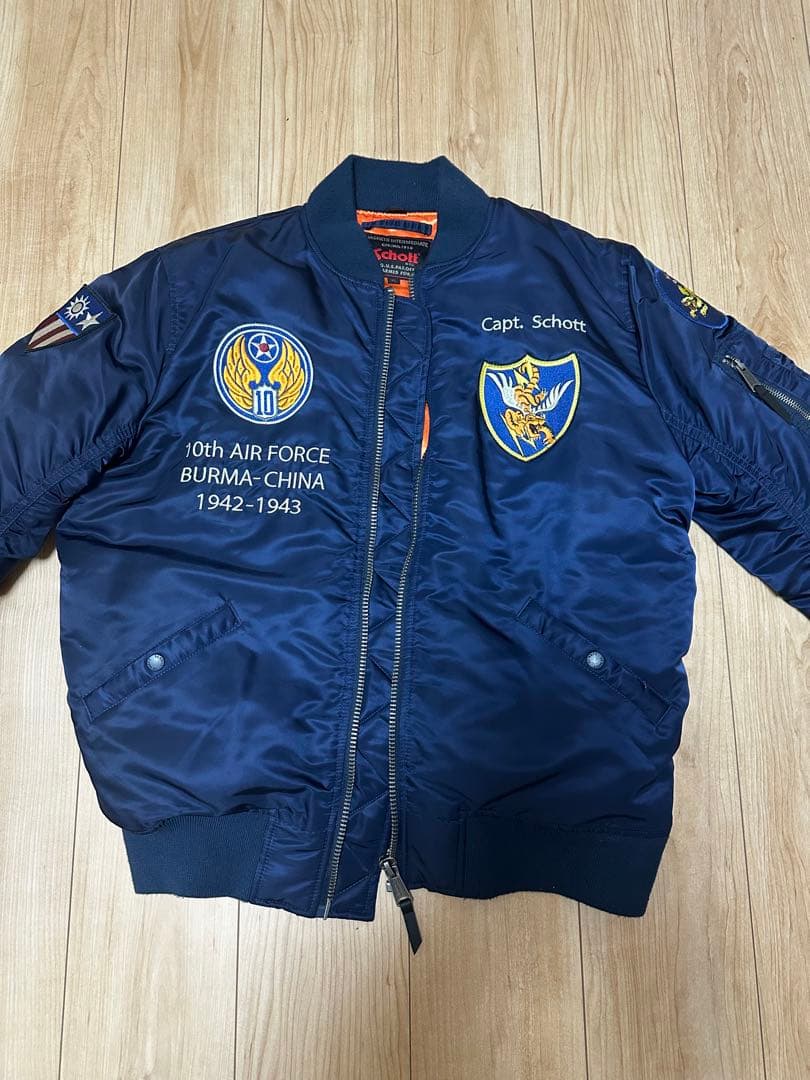 Schott MA-1 フライトジャケット ネイビー xl 限定　ショット　韓国