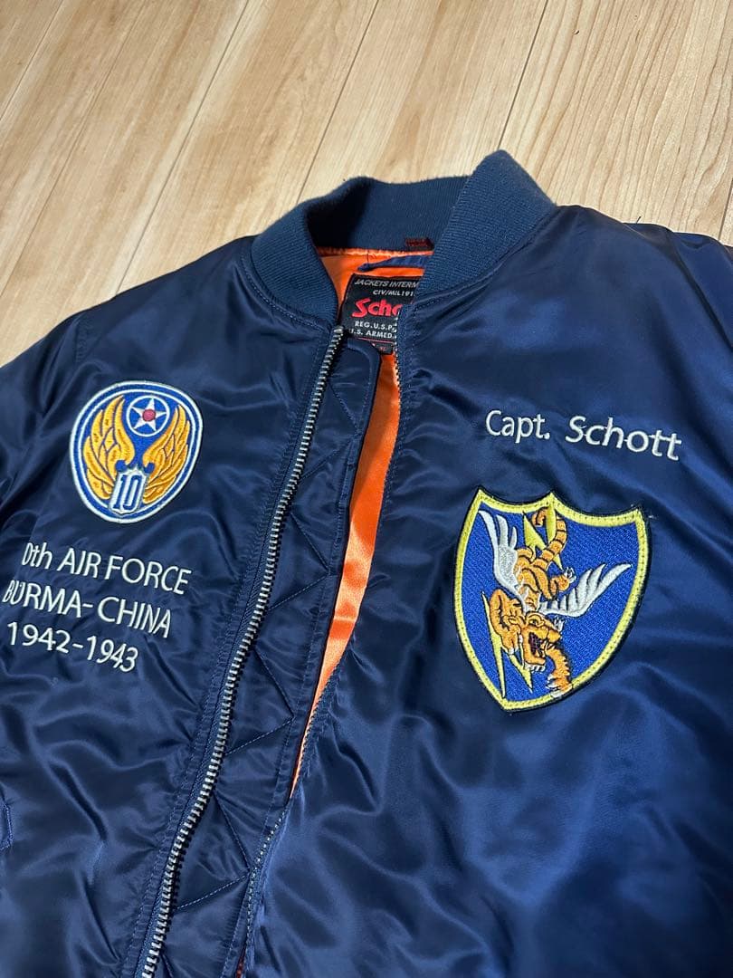 Schott MA-1 フライトジャケット ネイビー xl 限定　ショット　韓国