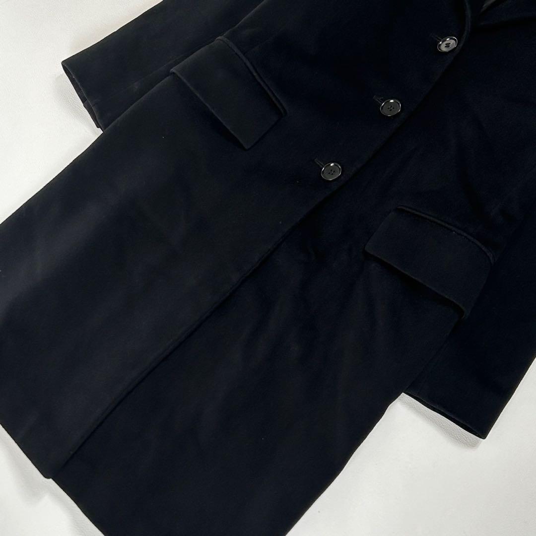 マックスマーラ ヴァージンウール ロング チェスターコート ブラック