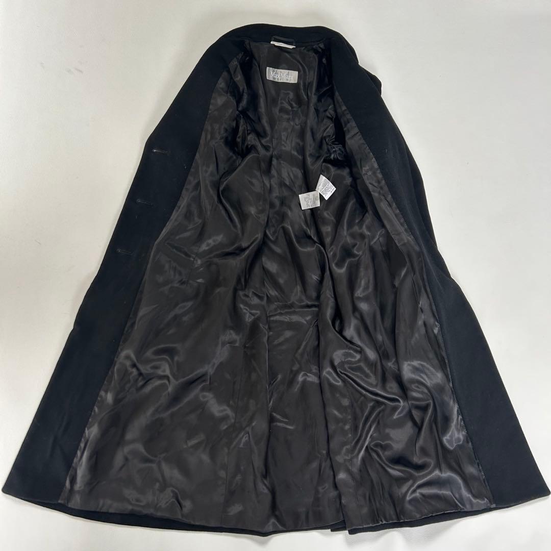 マックスマーラ ヴァージンウール ロング チェスターコート ブラック