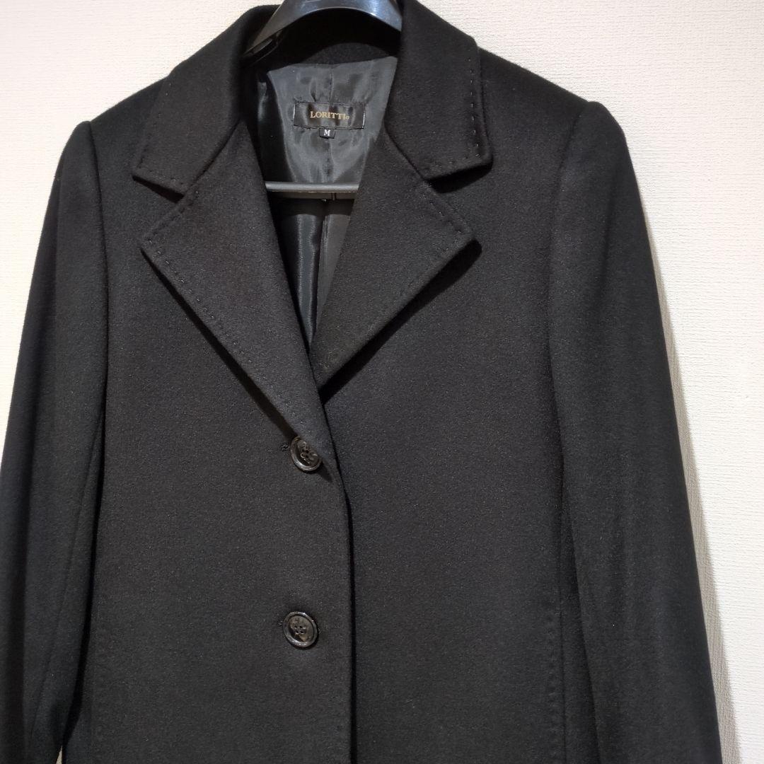 LORITTI カシミア100パーセント　ブラック ロングコート M