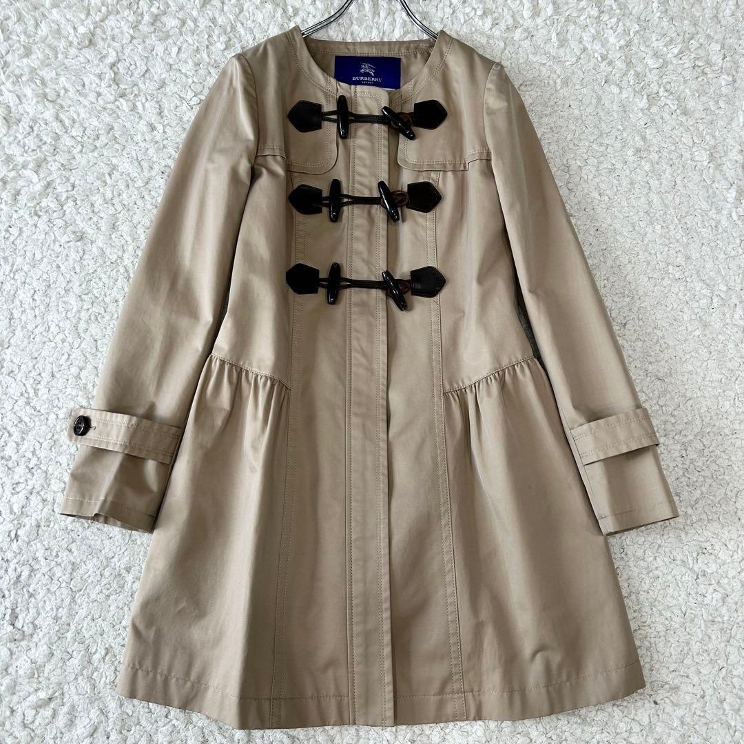 美品✨ バーバリーブルーレーベル 2way ラビットファーコート ノバチェック