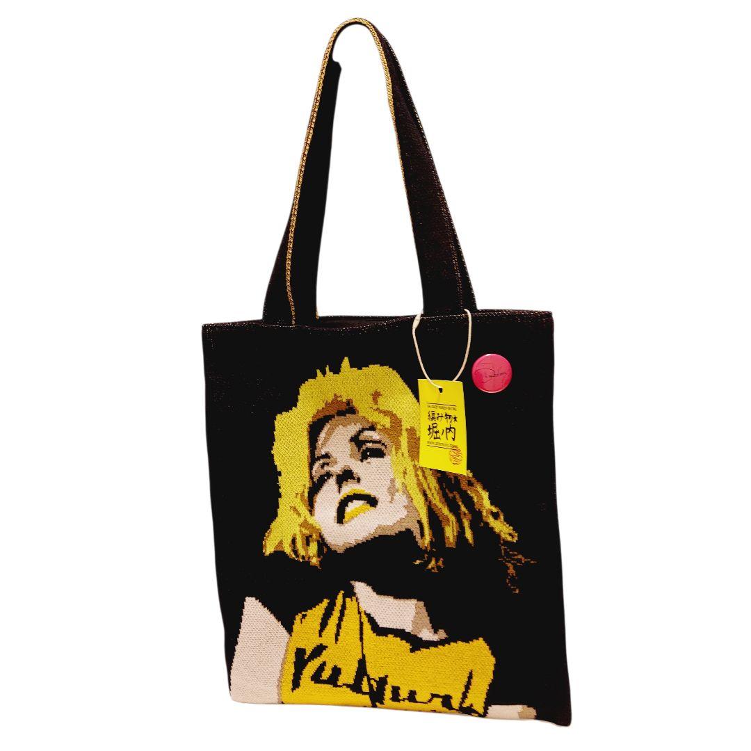 【編み物堀ノ内】DEBBIE HARRY トートバッグ 黒 缶バッチ 未使用品
