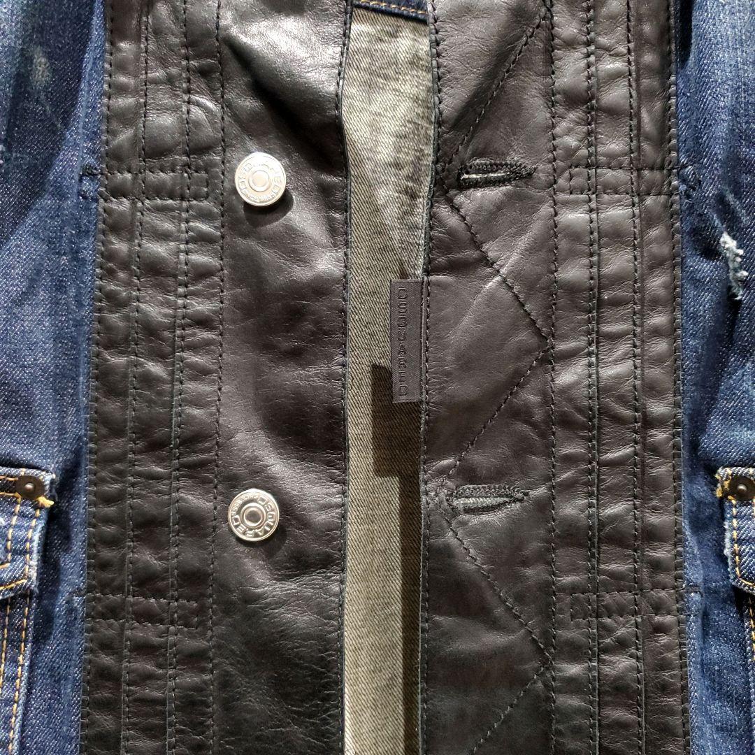 【レア！美品、XL相当】DSQUARED2 レザー切替 デニムジャケット、シャツ