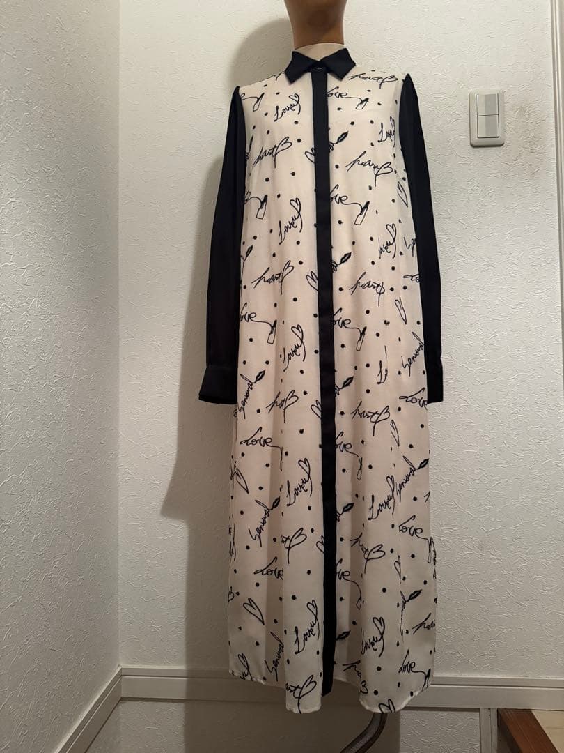 グレースコンチネンタル　モチーフ刺繍シャツワンピース　36