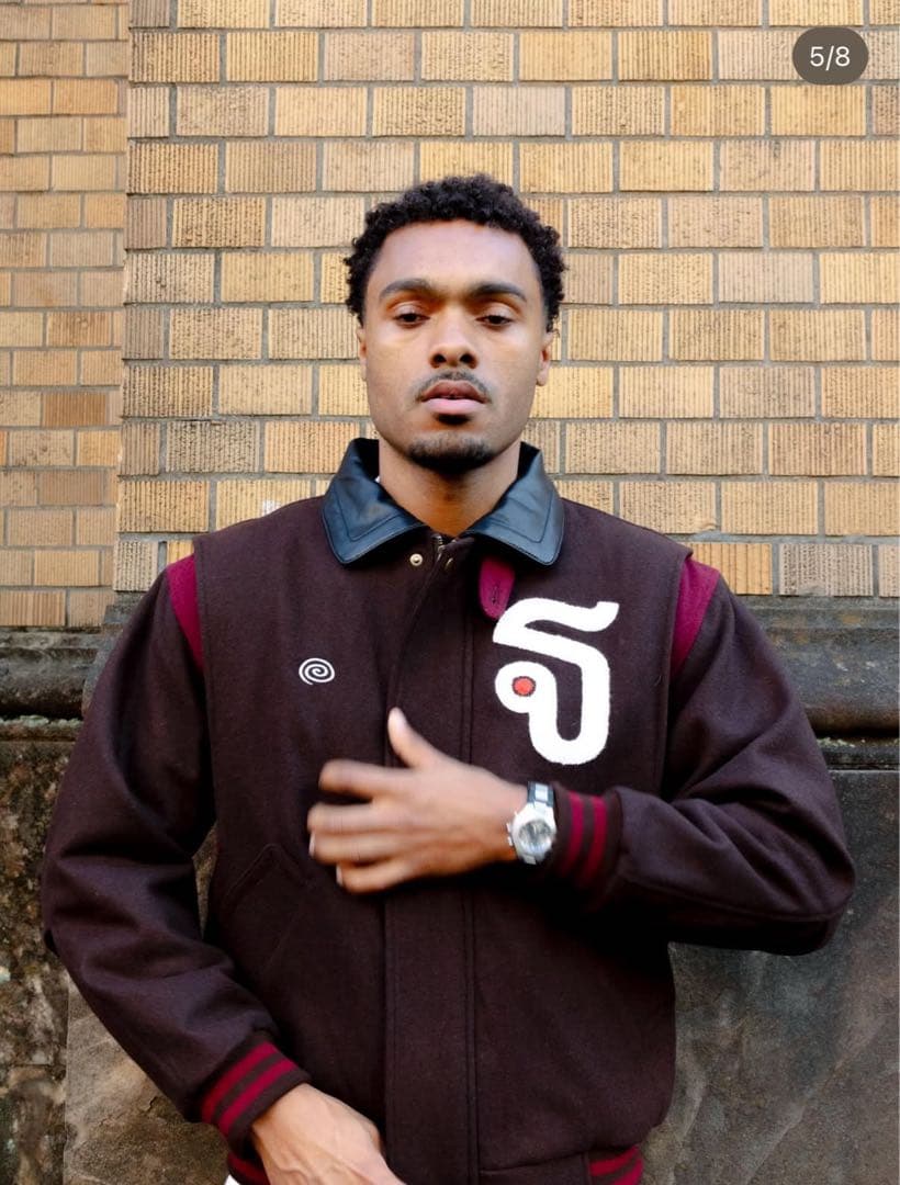 わ*ー様 soonerorlater Varsity Jacket (BROWN