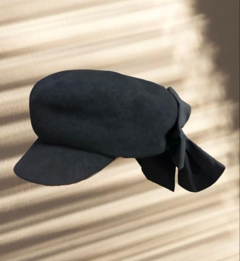 CA4LA 未使用　リボンマリンCAS カシラ　バラ色の帽子　大きなバックリボン