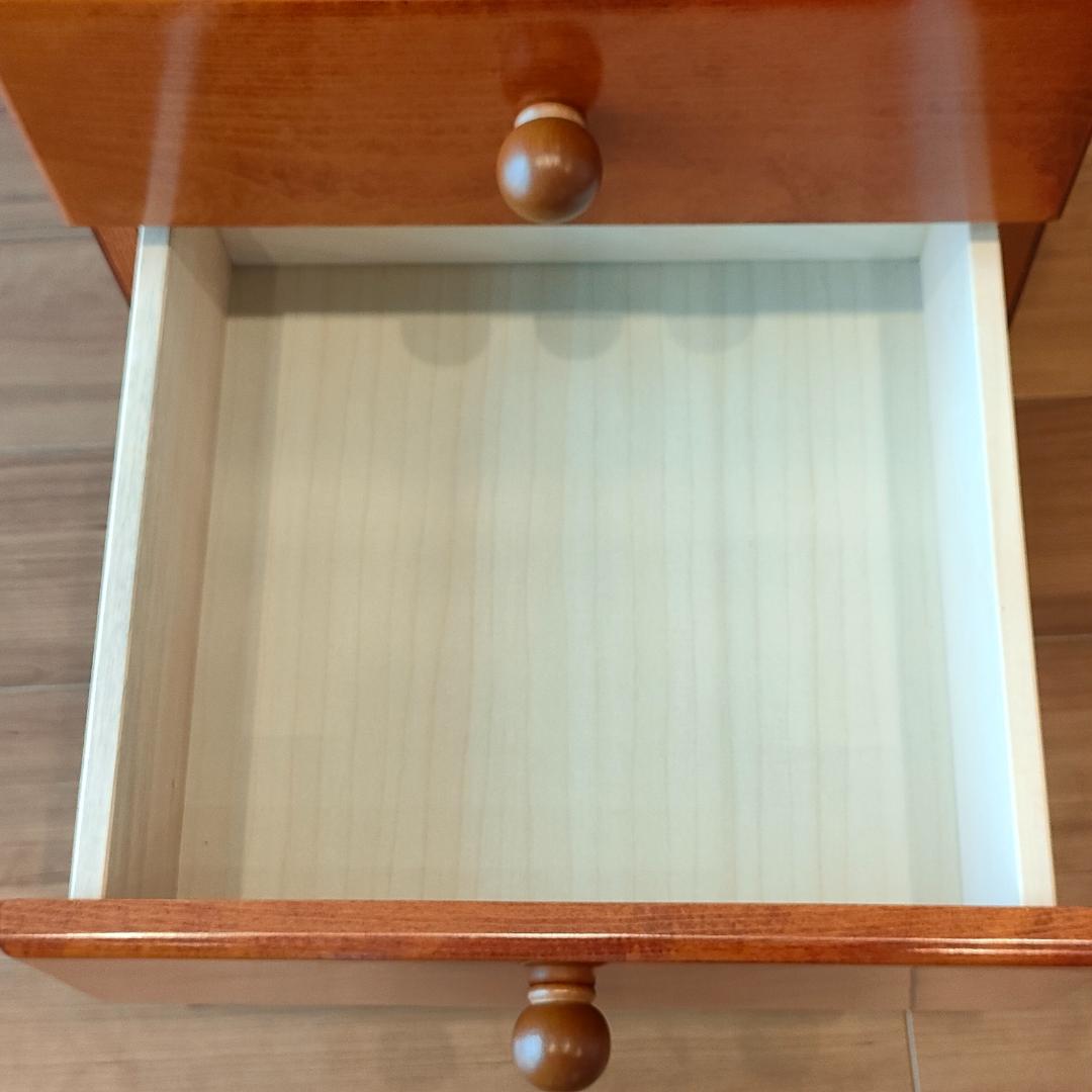 ヴィンテージ　キャビネット　ウッドチェスト　引出し4杯　丸脚