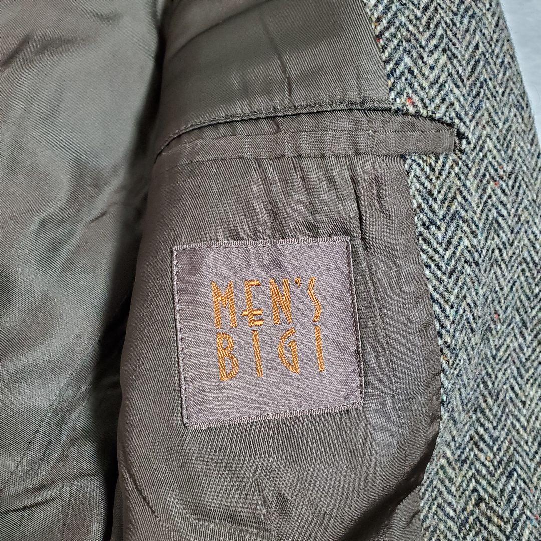 希少✨メンズビギ　ハリスツイード　テーラードジャケット　ヘリンボーン　サイズ3