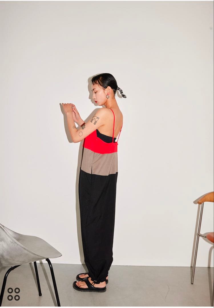 サロペット・オーバーオール・オールインワン OMMO VOLUME HEM GATHER ALL IN ONE