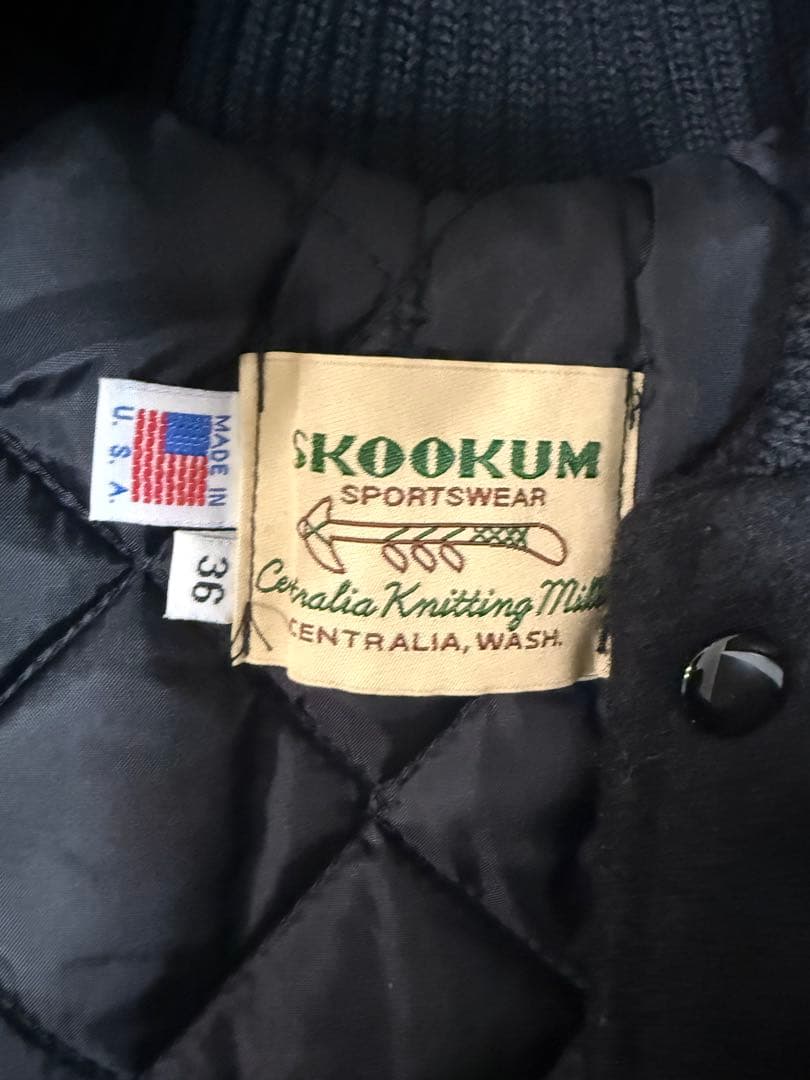SKOOKUM ブラック スタジャン ウール 古着 usa製
