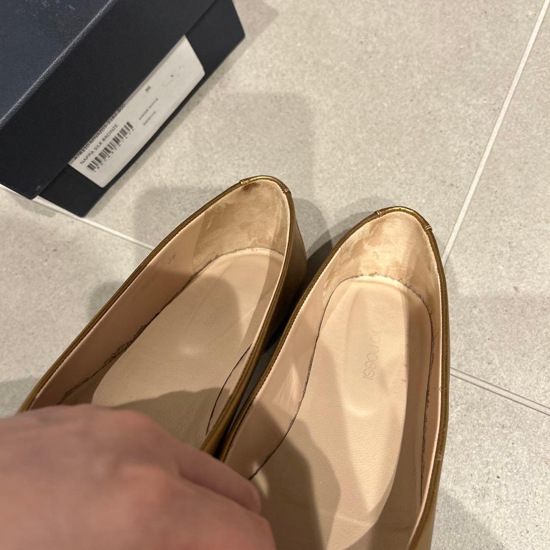 ※ベリーベリー※Sergio Rossi ゴールド フラットシューズ　36