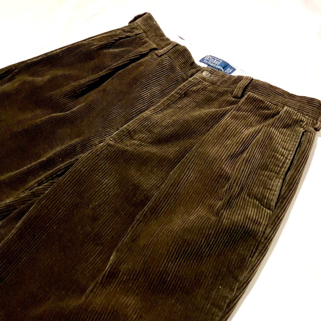 美品 ポロ ラルフローレン ツータック コーデュロイ ANDREW w34