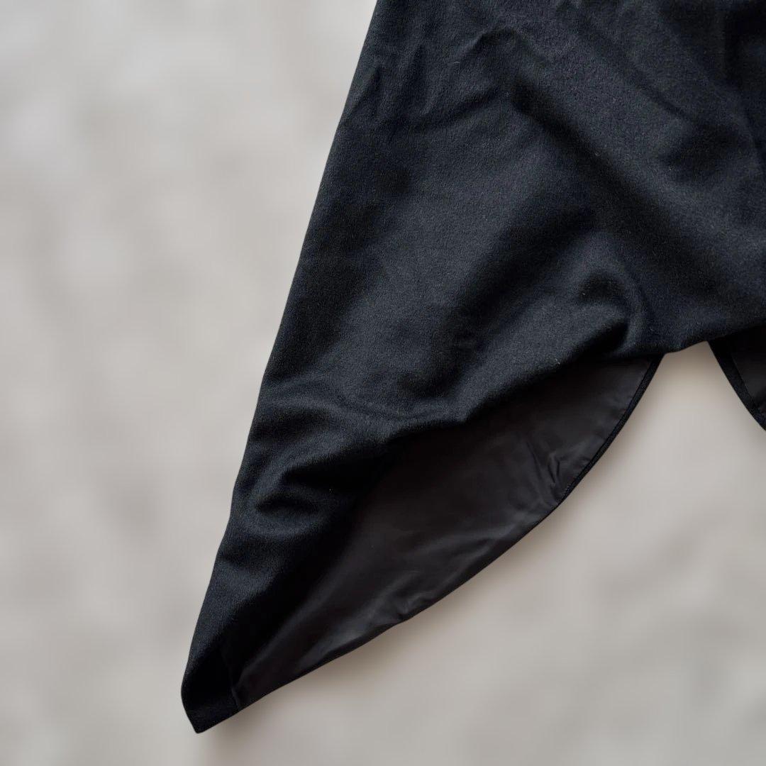 ビンテージ【カシミヤ100%】トリココムデギャルソン　変形ポンチョ　黒　丸襟