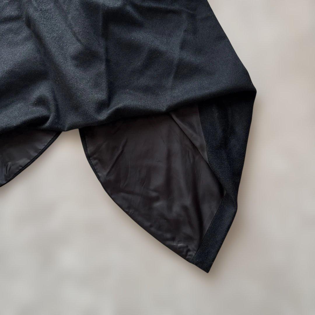 ビンテージ【カシミヤ100%】トリココムデギャルソン　変形ポンチョ　黒　丸襟