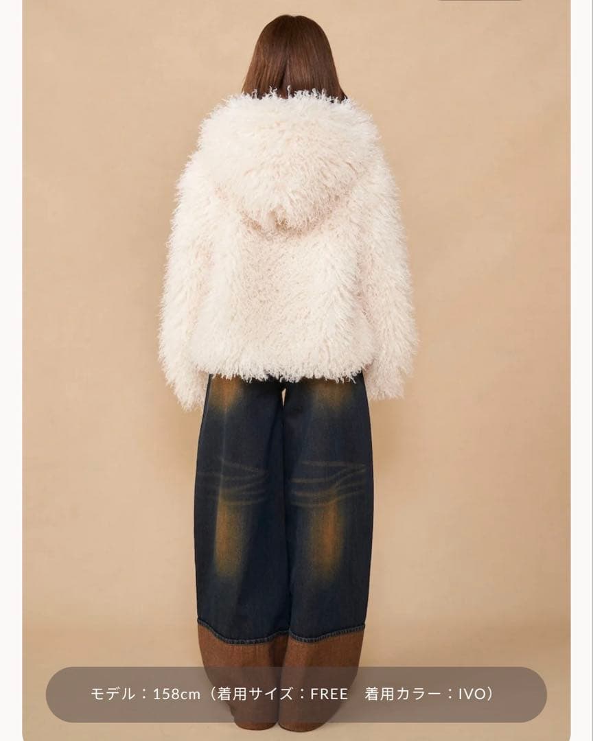Darich ファーボリュームデザインコート IVO アイボリー