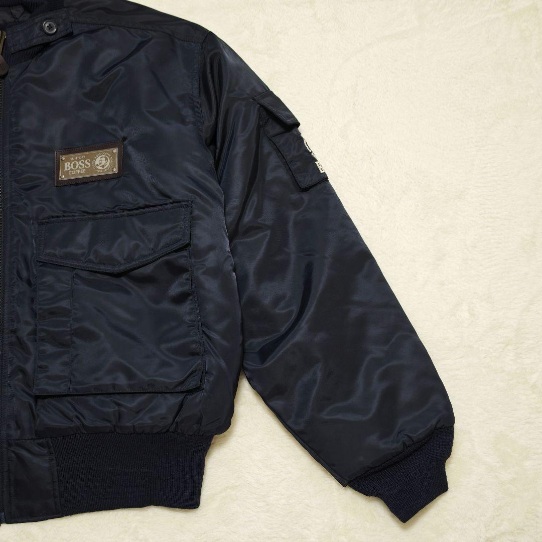 未使用級✨ボス　フライトジャケット　MA1　刺繍ロゴ　中綿スタジャン