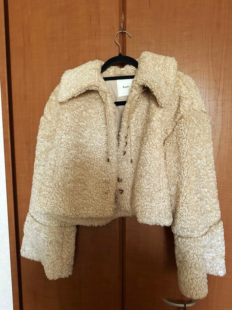 た*ち様 eaphi ECOFUR SHORT JACKET ベージュ ボアジャ