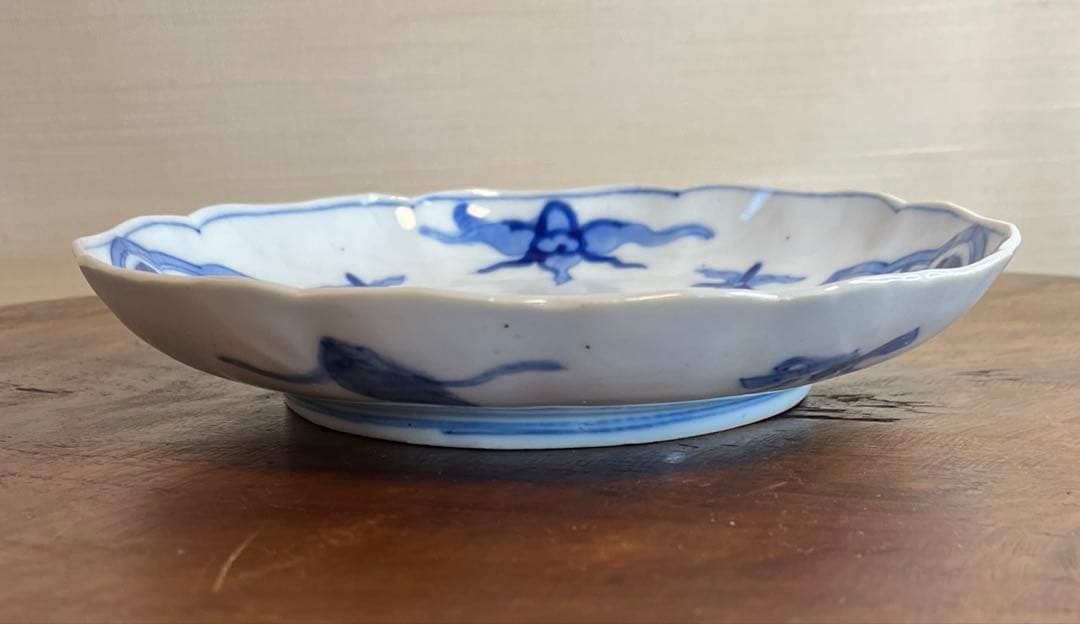 古伊万里　染付　中皿七寸　5枚組み　箱無し