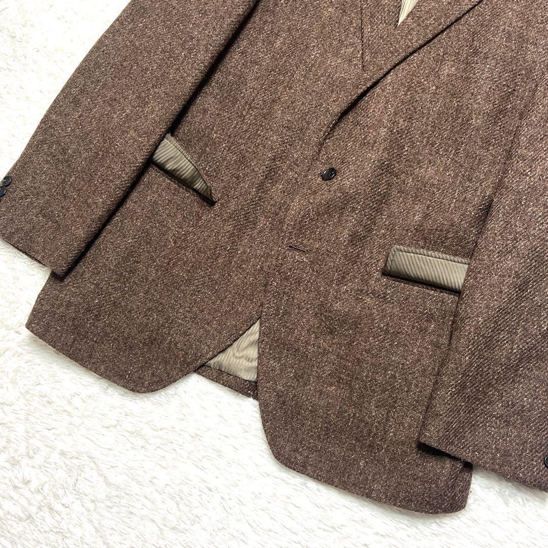 3L【大きい】ESATTO イタリア生地 テーラードジャケット ウールツイード調