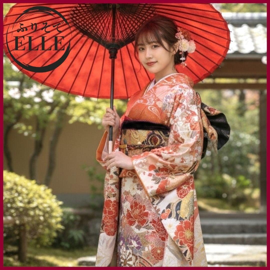 振袖フルセット(6点)・古典柄・金銀彩加工・暈し染め・高級手縫い・逸品・正絹