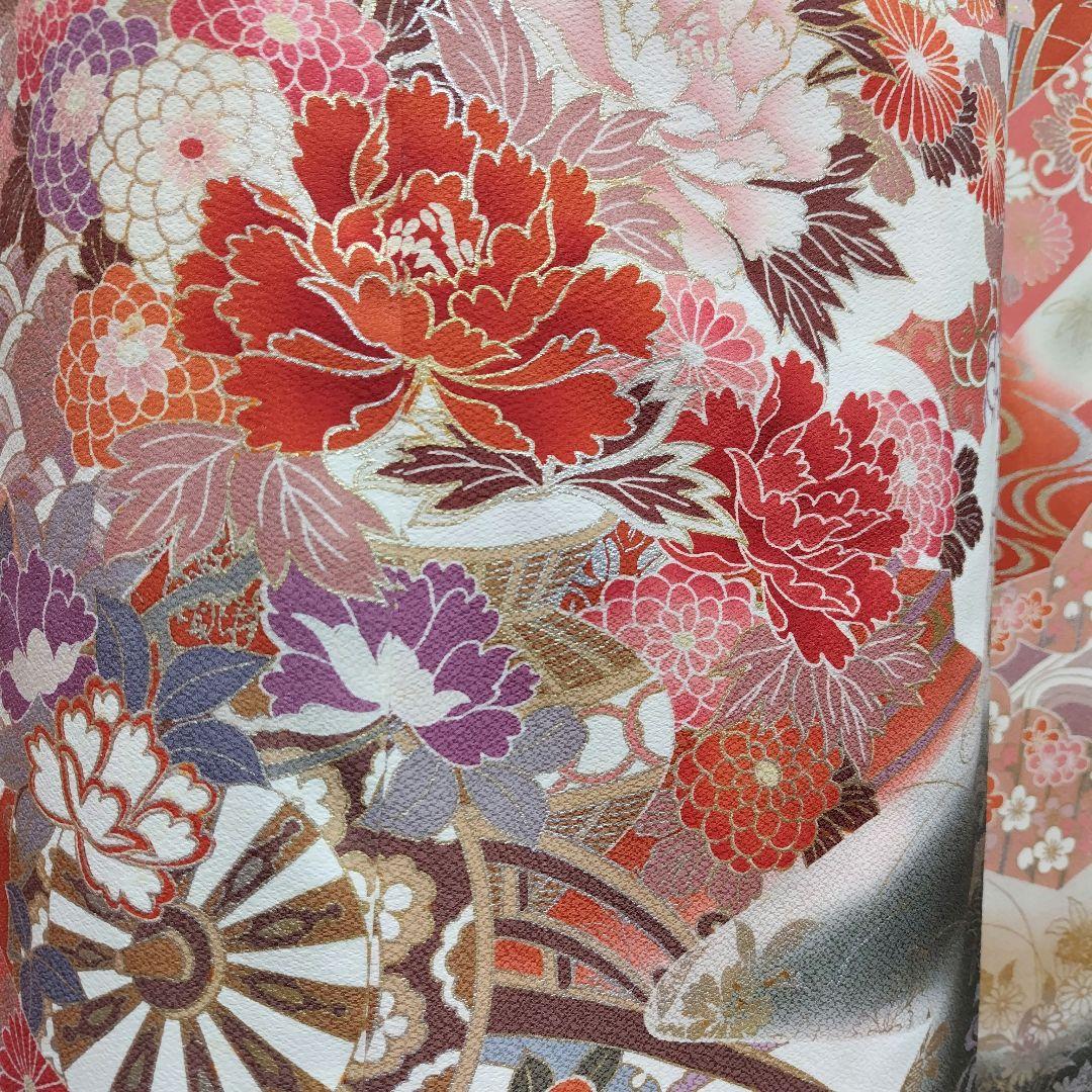 振袖フルセット(6点)・古典柄・金銀彩加工・暈し染め・高級手縫い・逸品・正絹