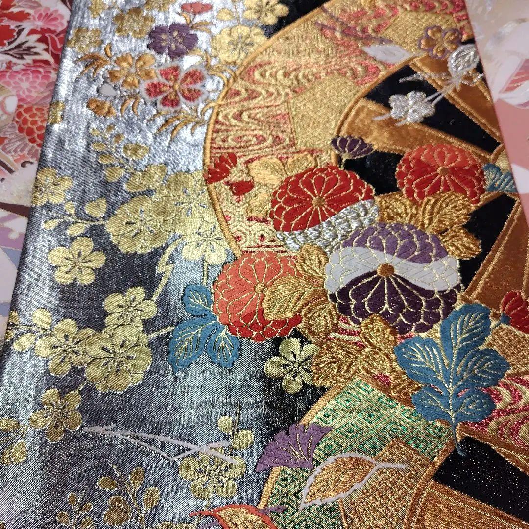 振袖フルセット(6点)・古典柄・金銀彩加工・暈し染め・高級手縫い・逸品・正絹