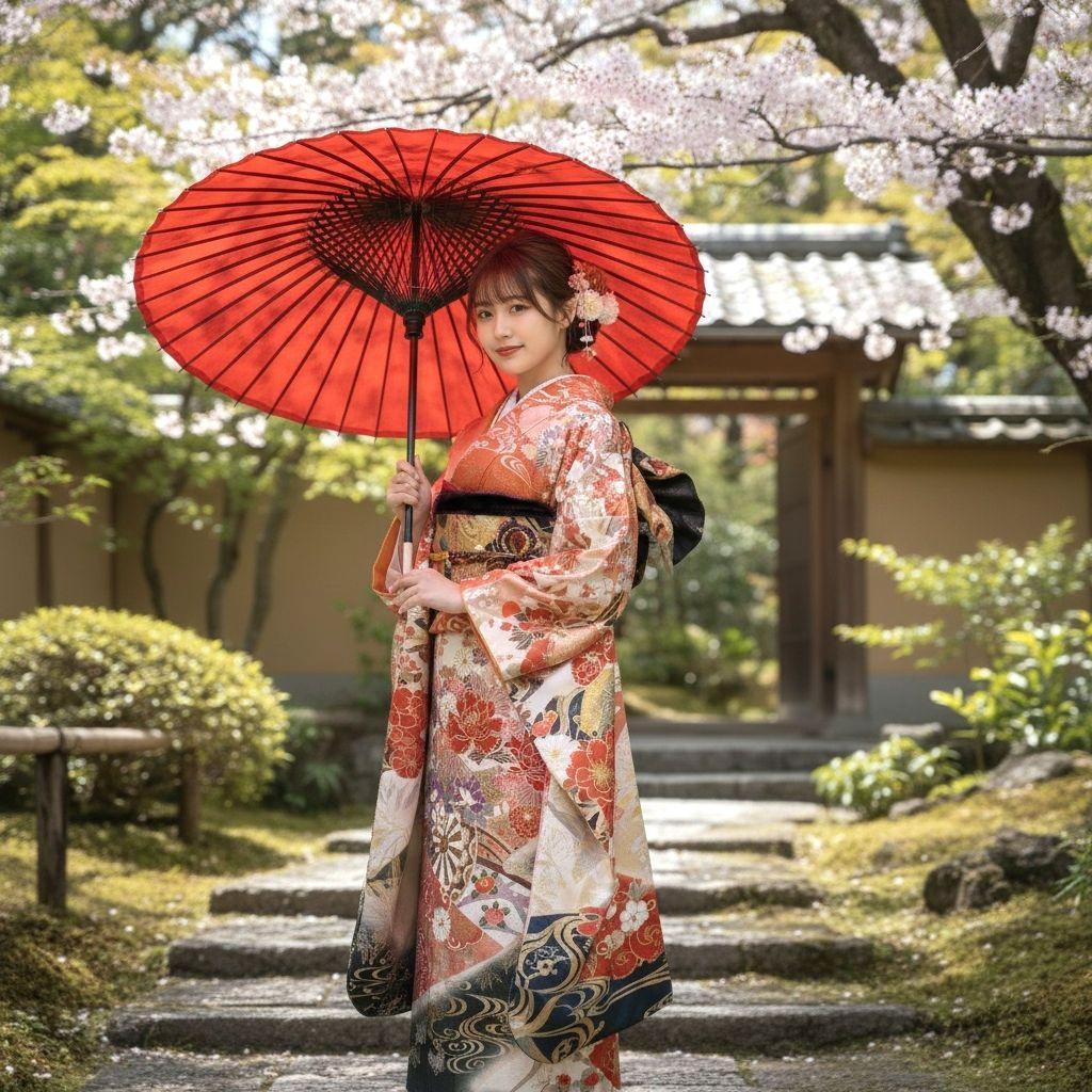 振袖フルセット(6点)・古典柄・金銀彩加工・暈し染め・高級手縫い・逸品・正絹