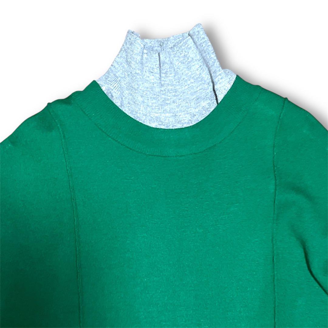 【極美品】UN3D. アンスリード2way ニットワンピース ロング グリーンM