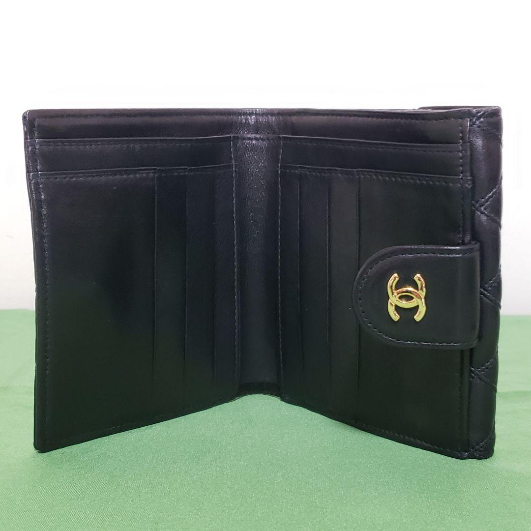 新品　CHANEL ビコローレ ラムスキン コンパクト 二つ折り財布 Wホック