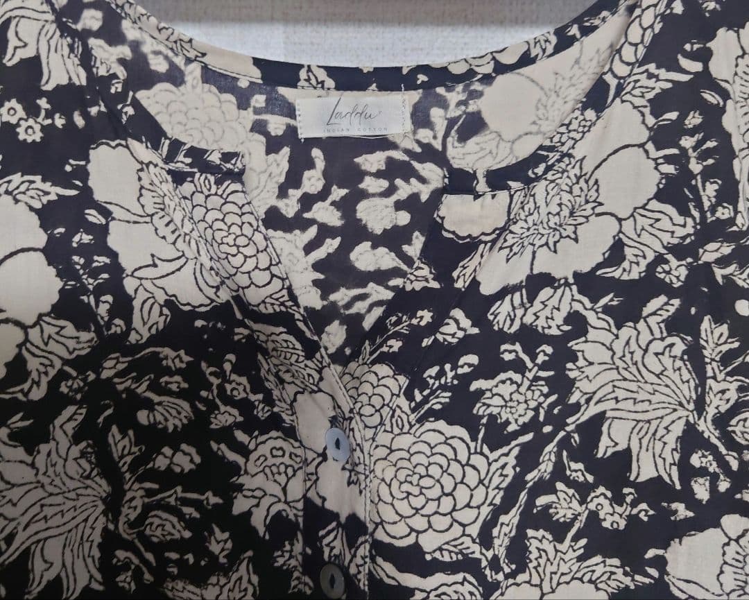 laddu 　インド綿ブロックプリント5段ティアードワンピースLuxe