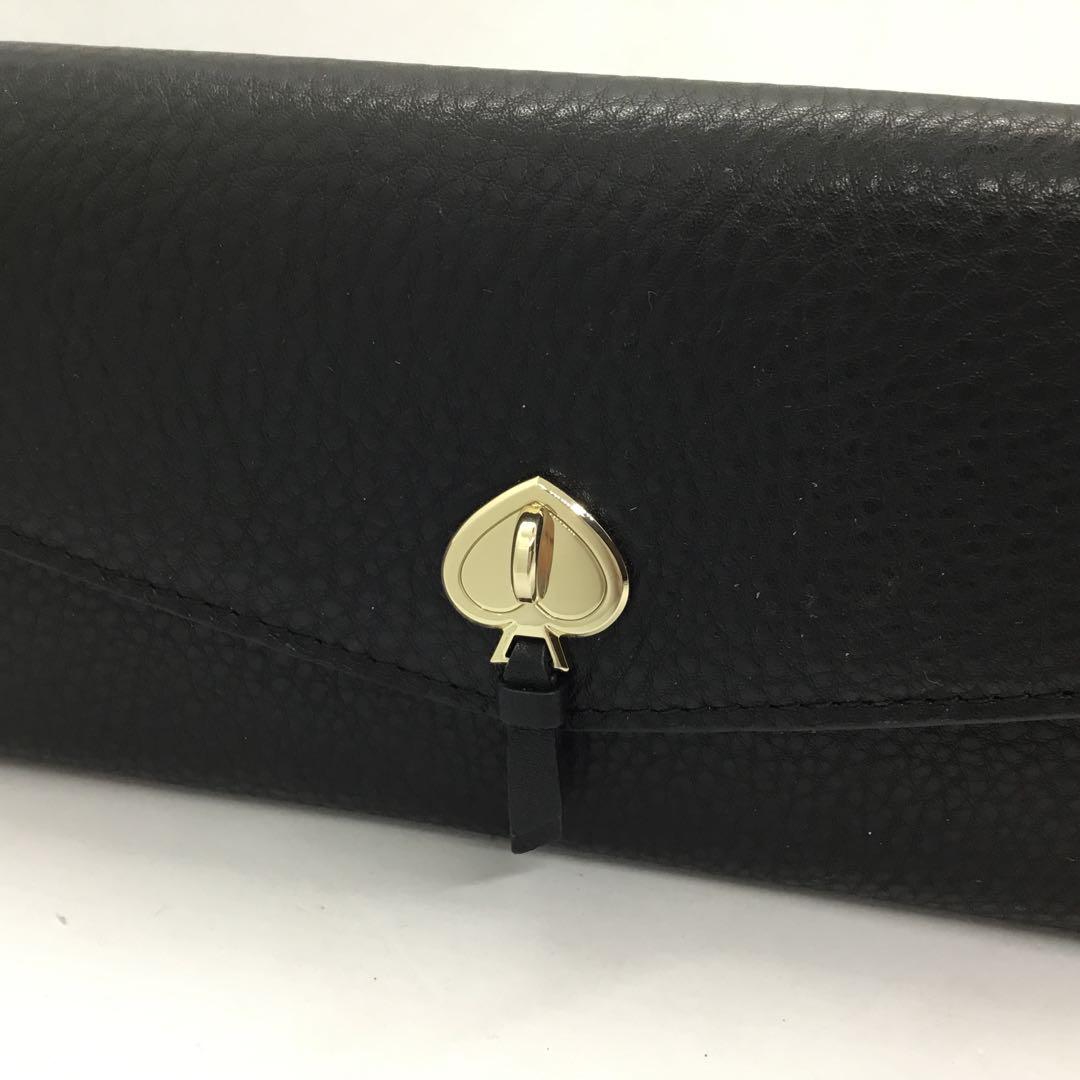 Kate Spade ケイトスペード　黒　フラップ　長財布